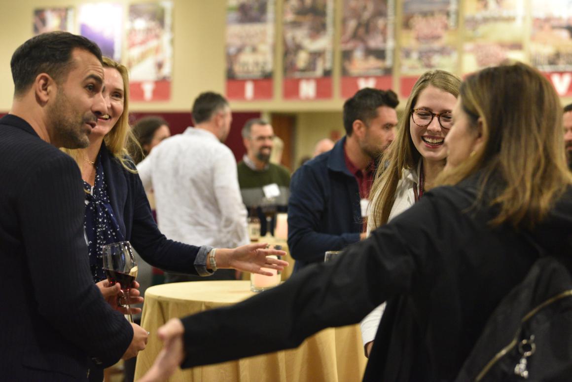 Mission Week Welcome Dinner 1 new employees mingling