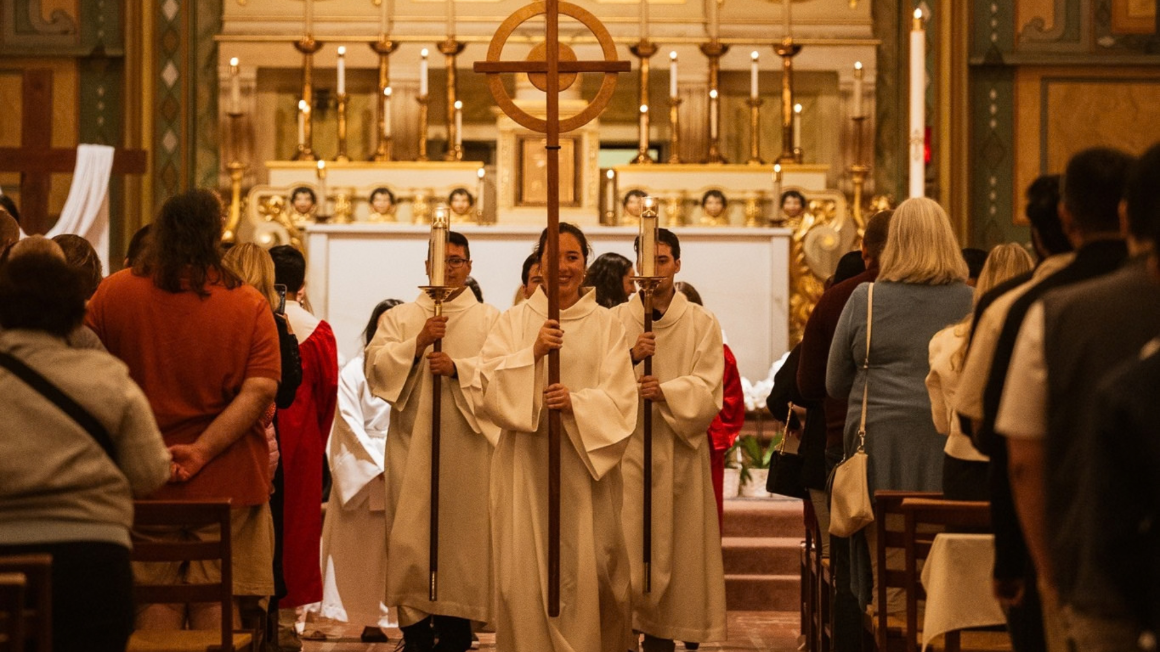 students in Mission Church 