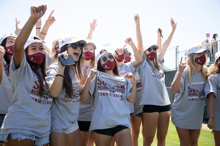 SCU women's soccer team celebrates championship