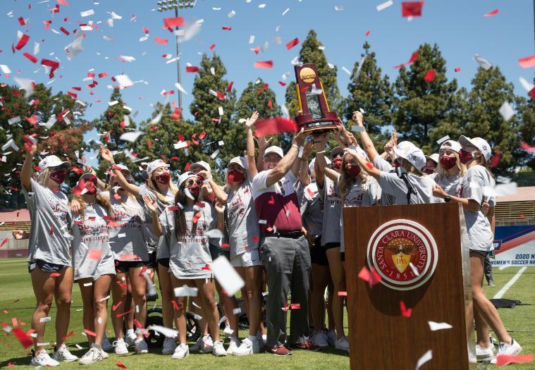 SCU women's soccer team celebrates championship
