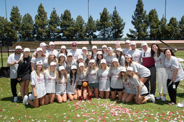 SCU women's soccer team celebrates championship