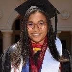 Photo of 2021 valedictorian Haley Howard in cap and gown