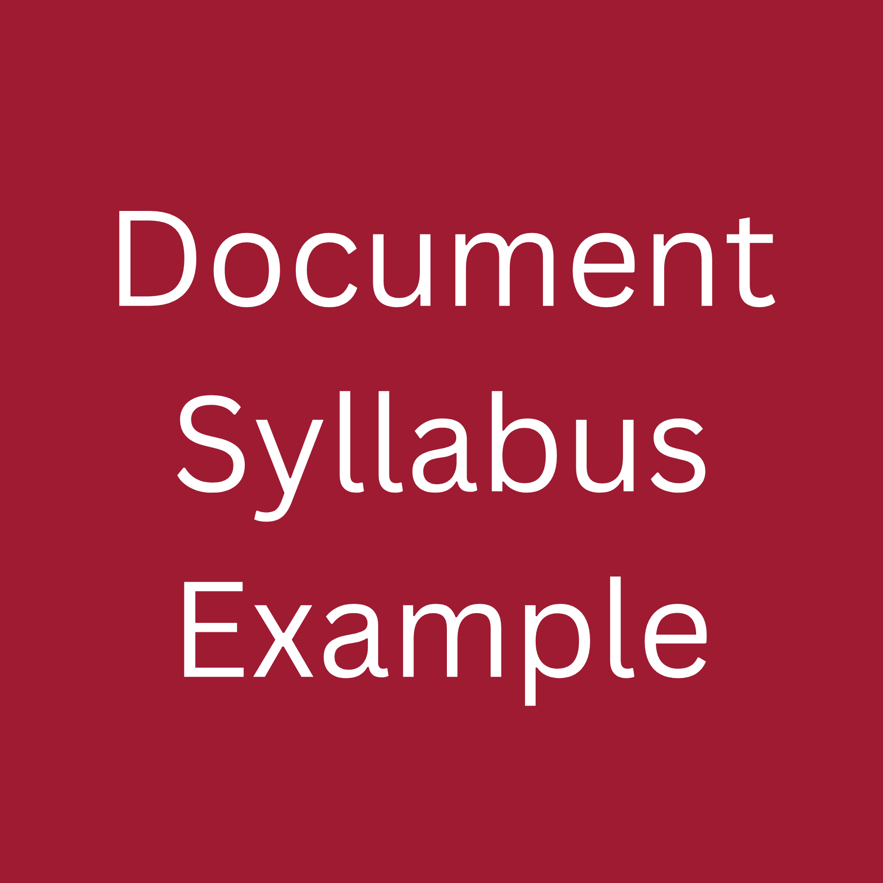 Document Syllabus Example Tile 