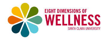 eight dimensions of wellness logo for santa clara university