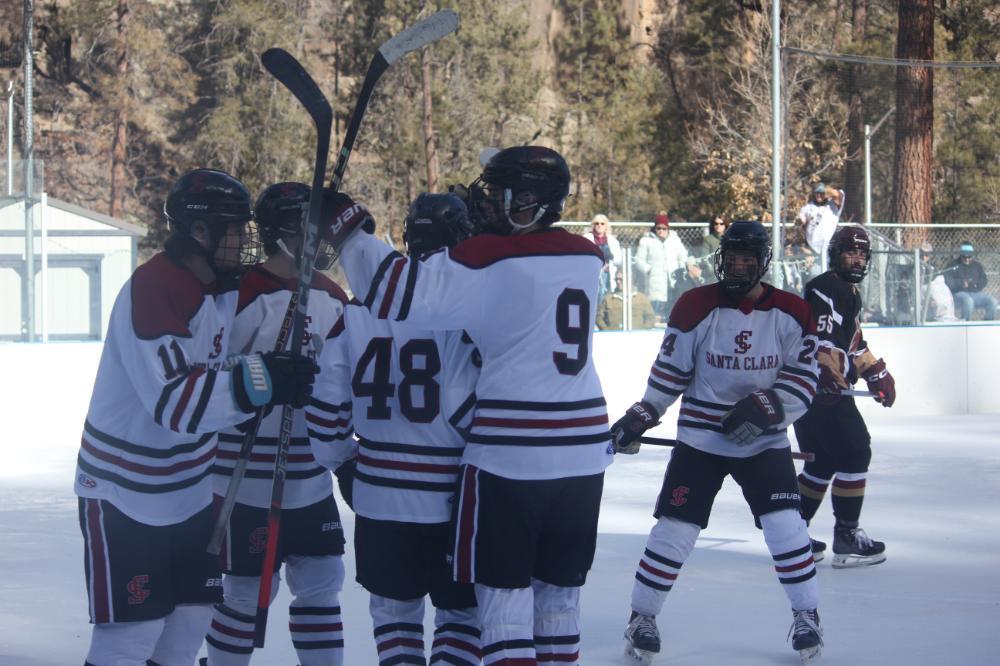 Team celebrates after a goal