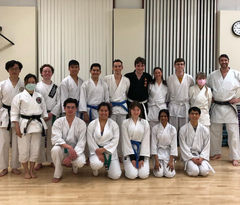 Picture of shotokan team at practice.
