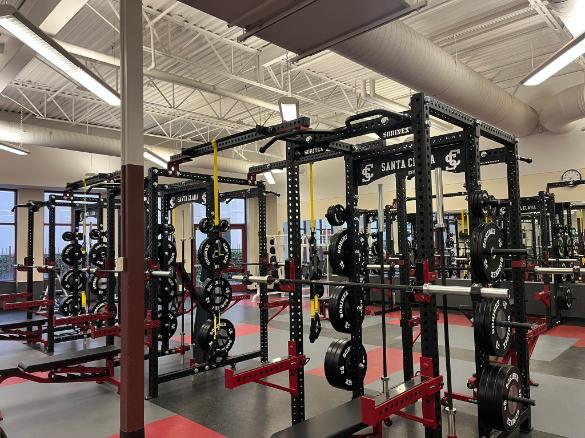 The weight room squat racks