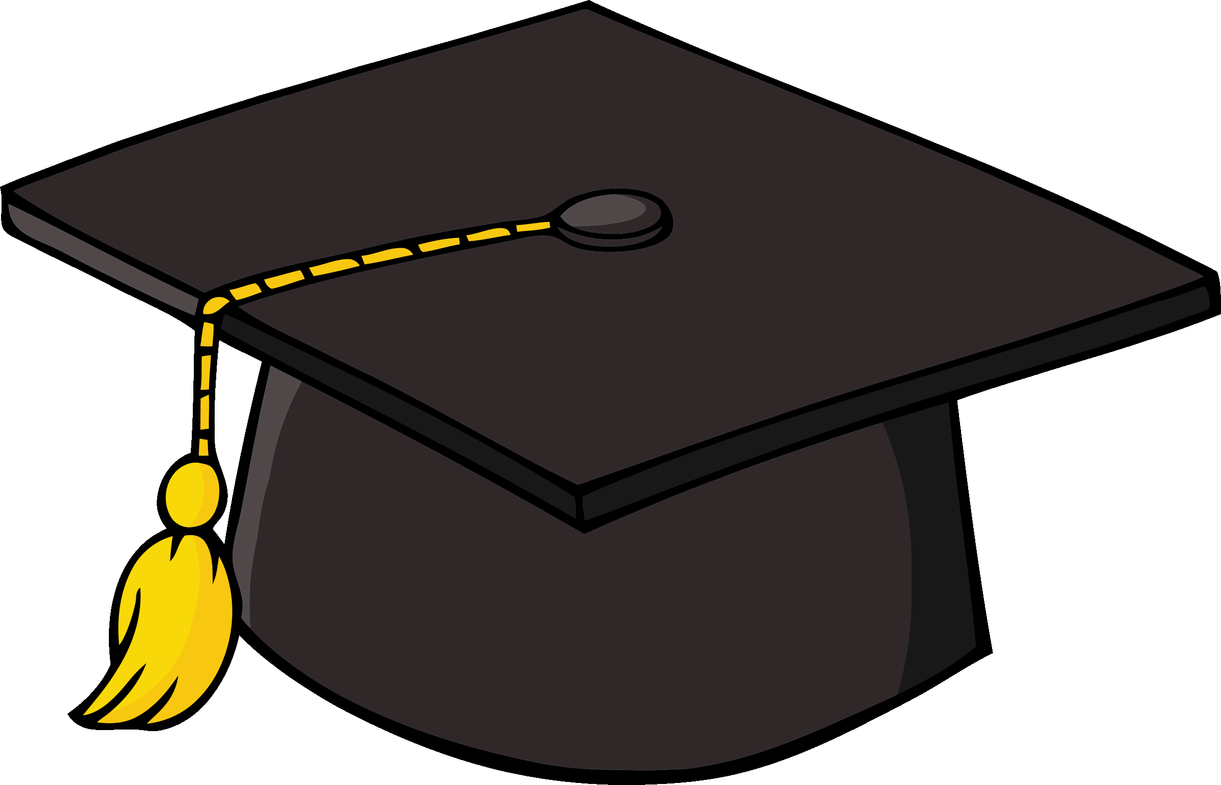 black graduation cap with yellow tassel