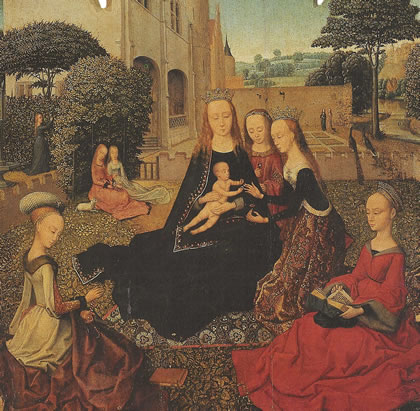 Madonna and child in garden, c. 1490