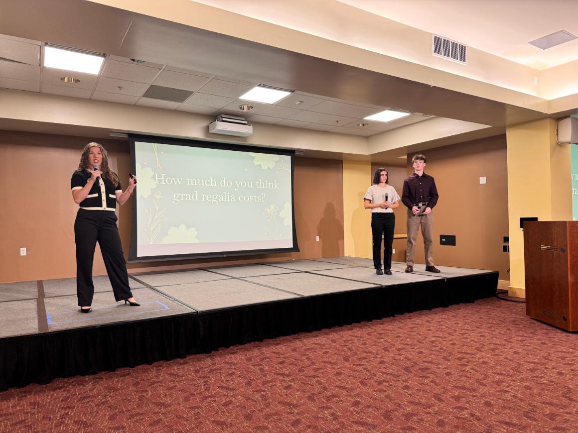 Students presenting at symposium