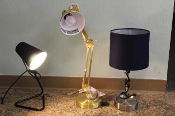 Three desk lamps