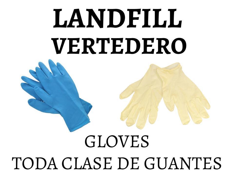 Alt text: Image showing blue and yellow gloves with text 