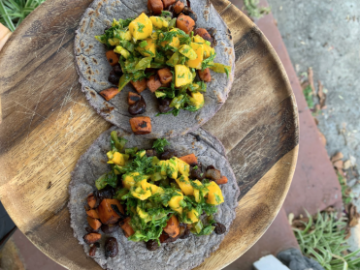 Butternut, Black Bean Tacos with Mango Salsa. Photo by Katharine Ronthaler