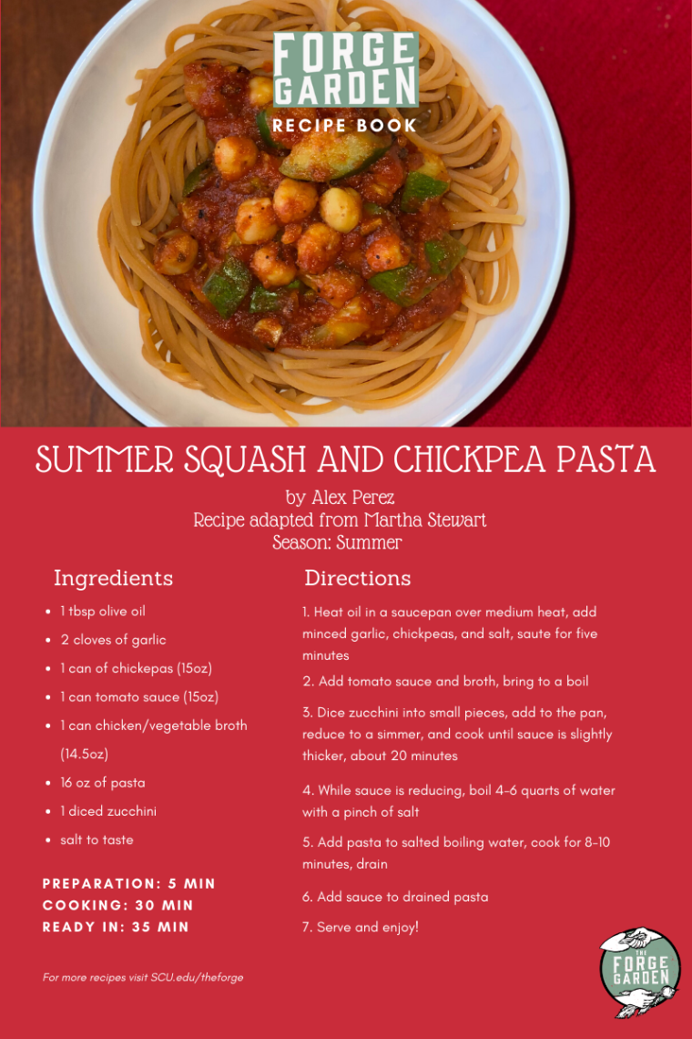 Summer Squash and Chickpea Pasta Recipe - Alexandria Perez