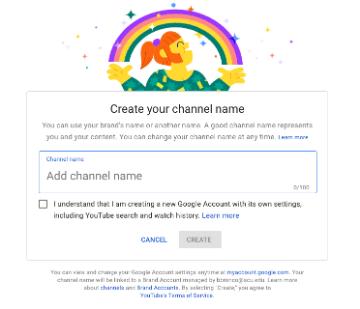 Create Your Channel Name