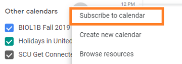 Subscribe to Google Calendar Step 2