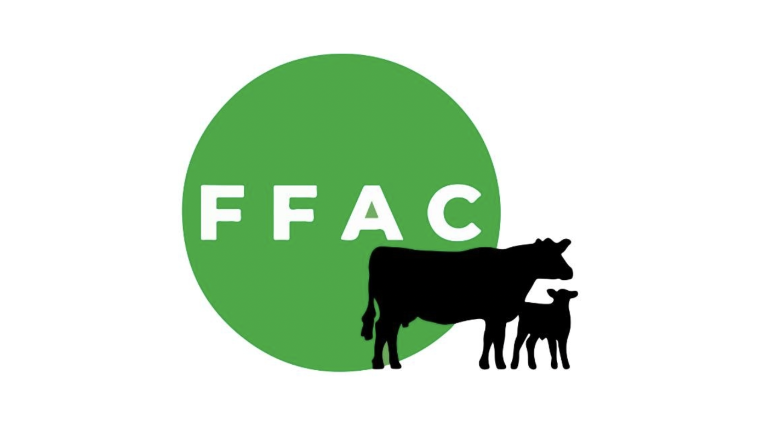 The acronym FFAC written in a green circle next to the silhouettes of a cow and a calf