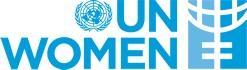 The words, UN WOMEN, written in blue next to a female gender sign with a globe in the center