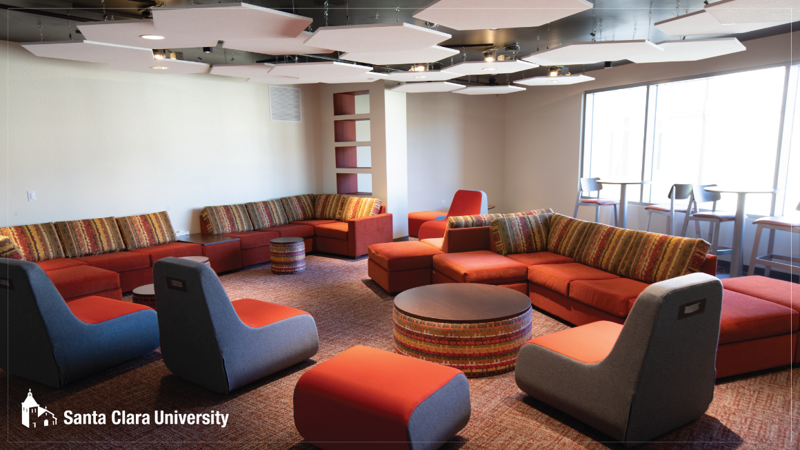 interior of student lounge at Finn Hall