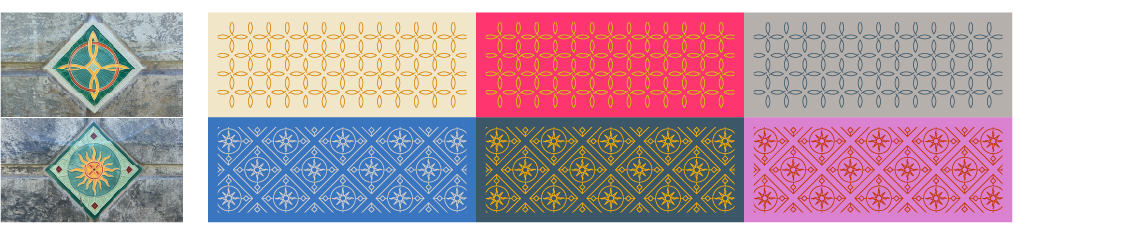 Tile pattern inspired by tiles found on campus.