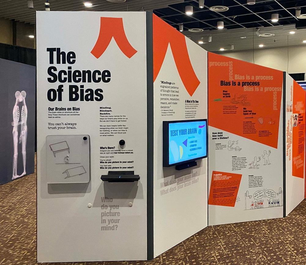 Exhibition photo of Science of Bias panel