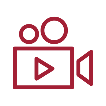 Film camera icon that represents videography category