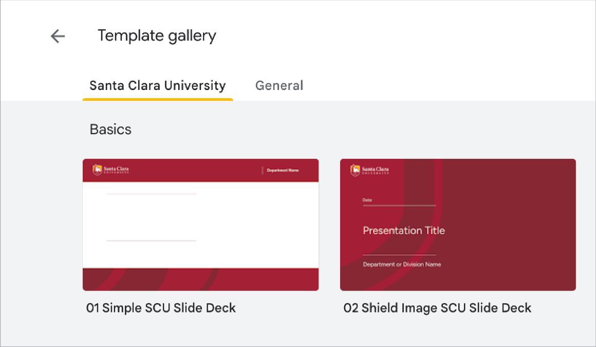 A Screenshot of 2 SCU templates from Google Slides