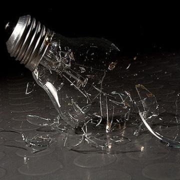 Shattered light bulb
