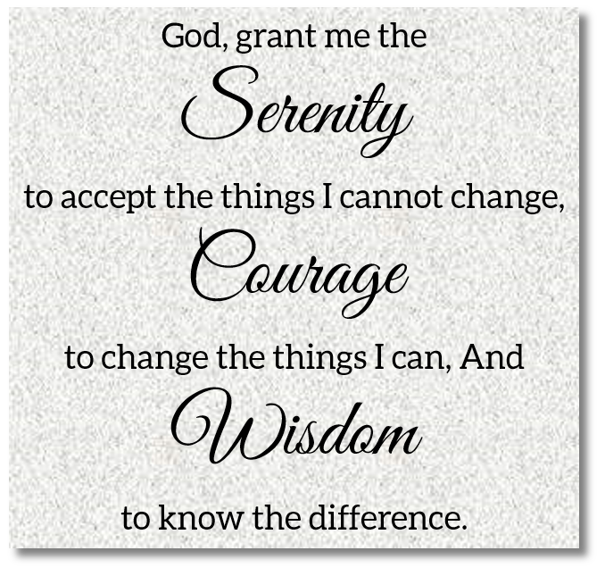 An image that says the Serenity Prayer: 
