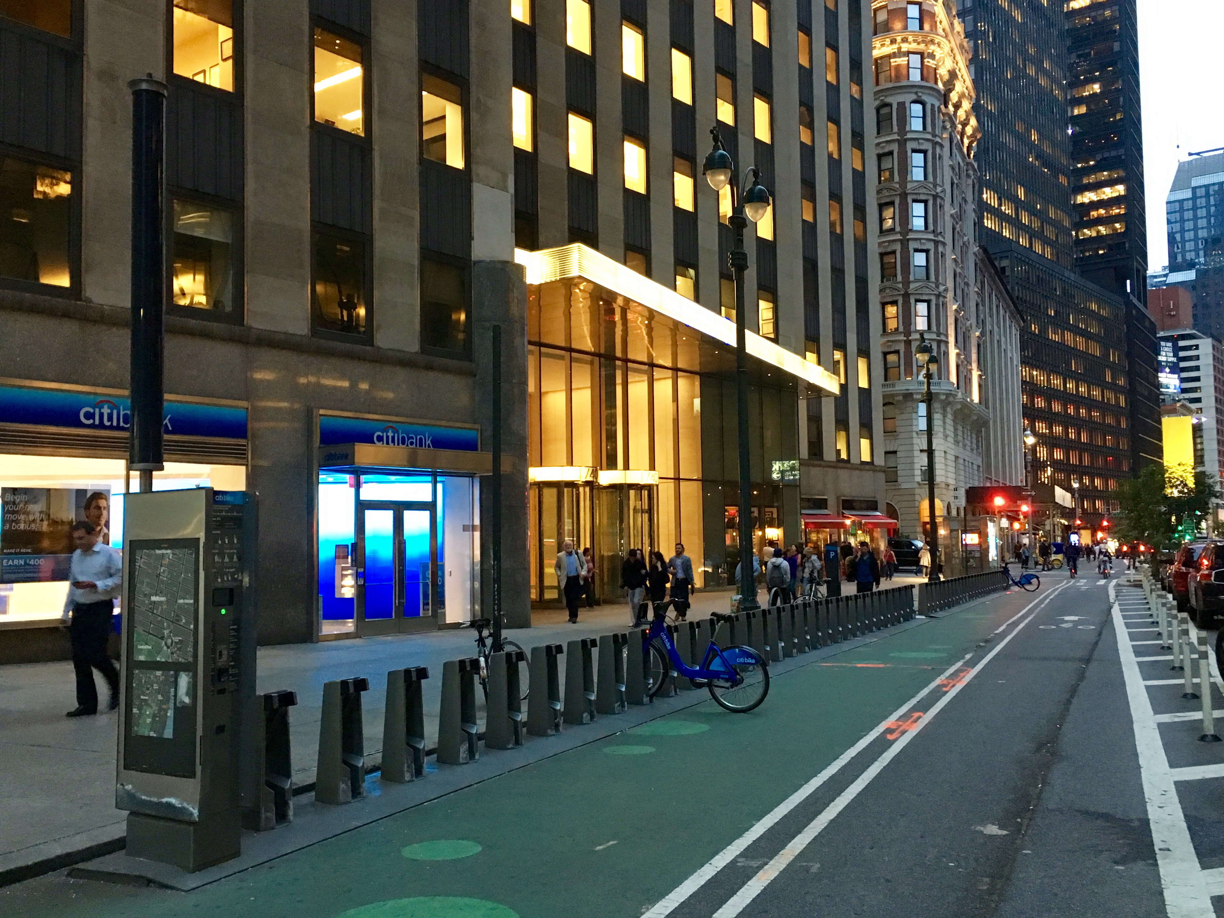 A CitiBike station in New York