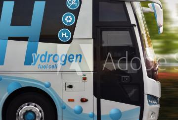Hydrogen fuel cell bus with zero emissions