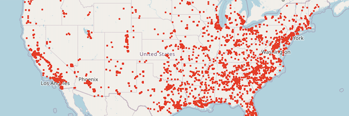 A map of all gun-related U.S. deaths since Jan. 1, 2022. Watch as the numbers continually update at https://www.gunviolencearchive.org/