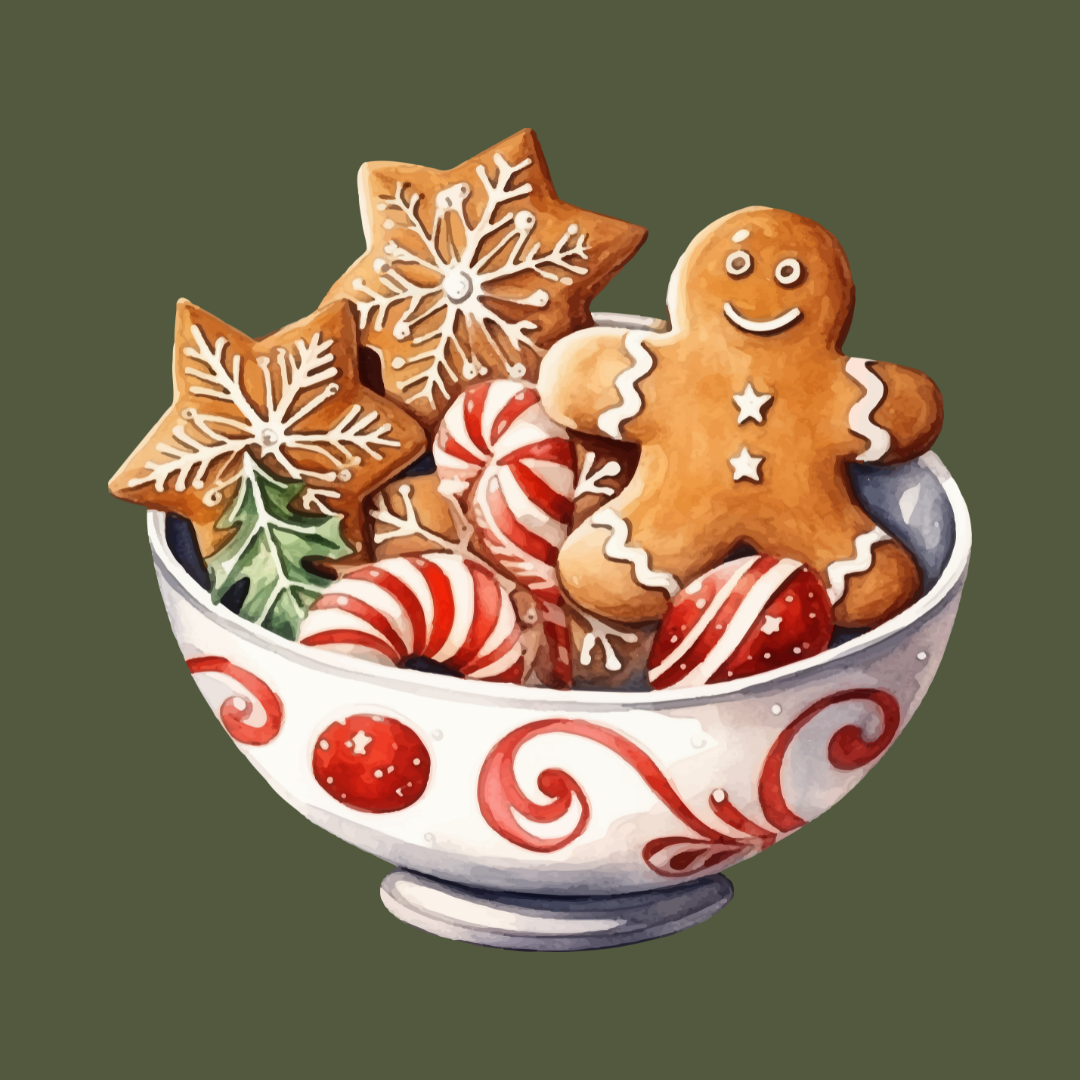 Christmas cookies in a bowl 