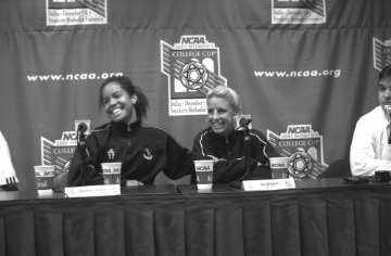 Danielle Slaton and Aly Wagner, 2001, NCAA College Cup press conference