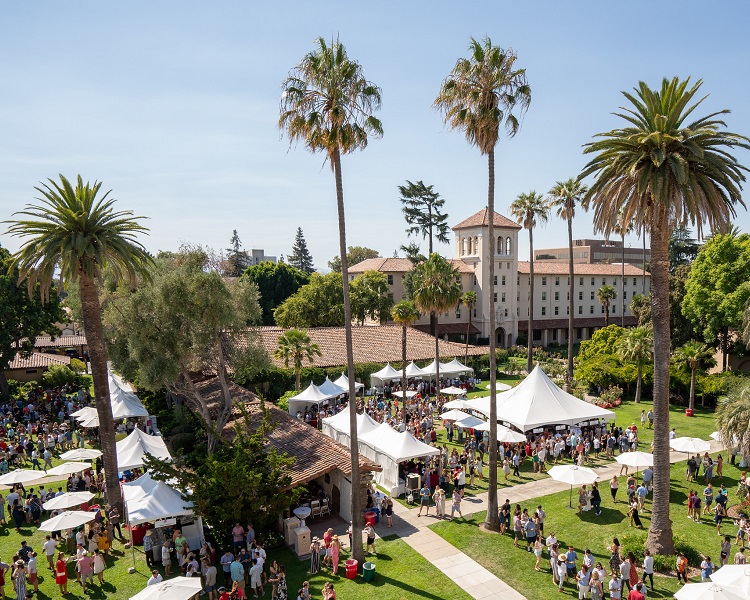 Aerial view of the Vintage Santa Clara event hosted on Santa Clara campus 