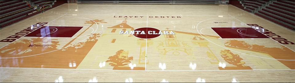 Image of playing surface with new Mission Santa Clara design.