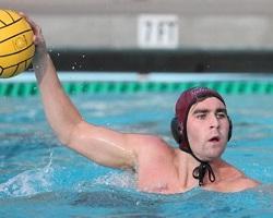 Man playing water polo.