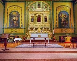 Interior image of Mission Church altar.