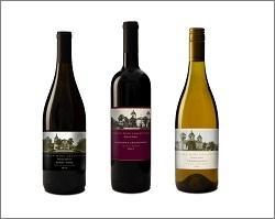 Three Mission Wine Collection wine bottles.