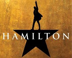 Logo for the Tony Award-winning musical Hamilton.