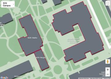 SCDI Map of all three buildings (202, 203, and 402) that make up the Sobrato Campus for Discovery and Innovation