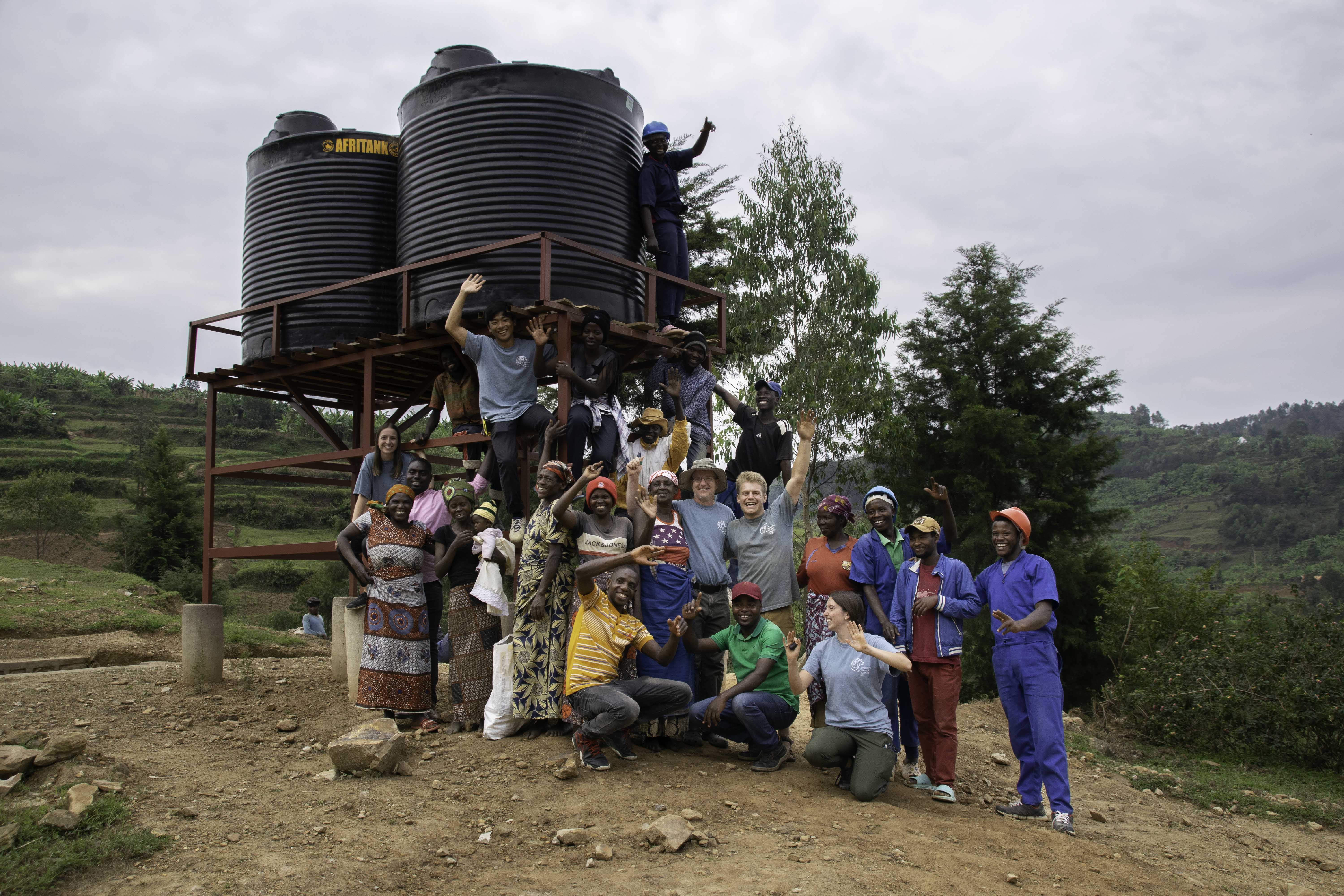 EWB traveled to Rwanda to implement a water filtration system. image link to story