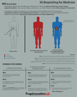 This poster took participants through the how and why of the 3D printing drug delivery experiment.