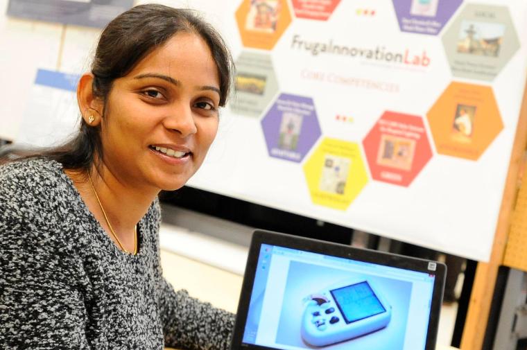 Sushma Devarapalli at work in the Frugal Innovation Lab