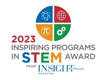 2023 Inspiring Programs in STEM Award by INSIGHT into Diversity magazine image link to story