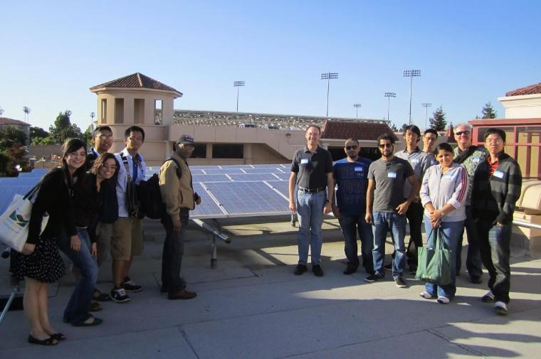 Claudia Chen (far left) and members of SCU's Energy Club on a Campus Sustainability Tour image link to story