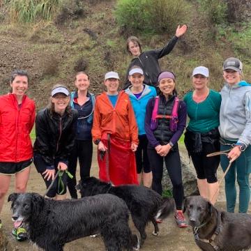Runners on a trail, celebrating EWB's 5K for 5K virtual race in February 2020