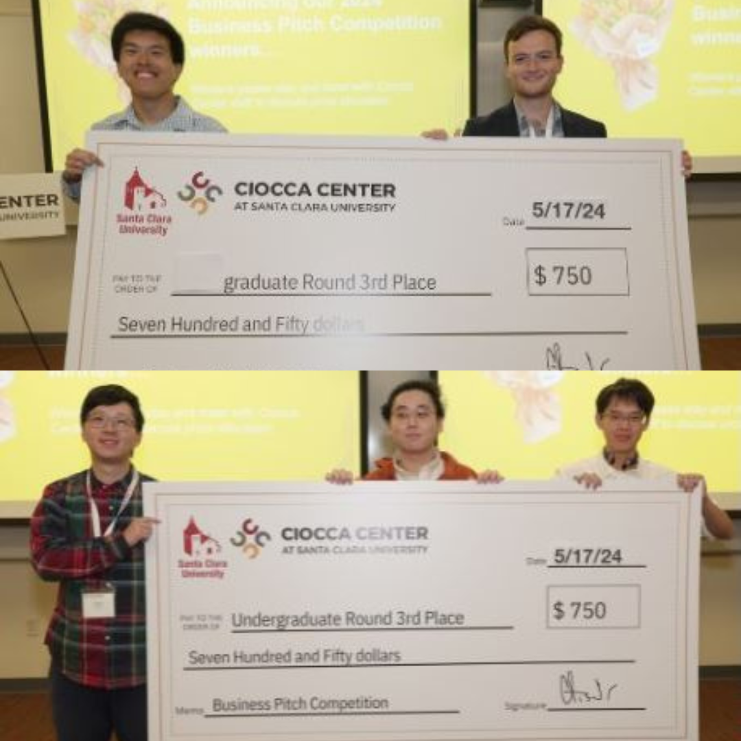 A photo of Engineering Student, third place winners of the Business Competition