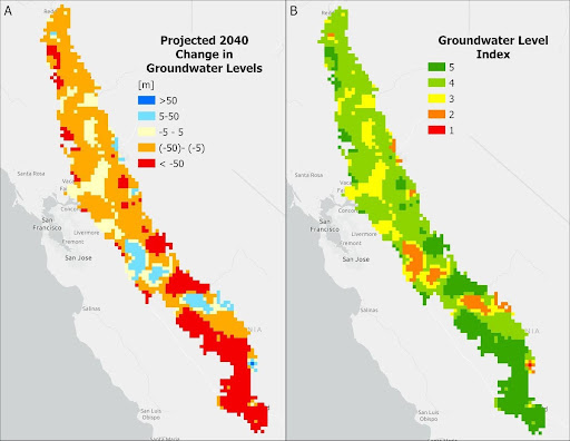 Projected 2040 Groundwater Levels and Groundwater Index Level 