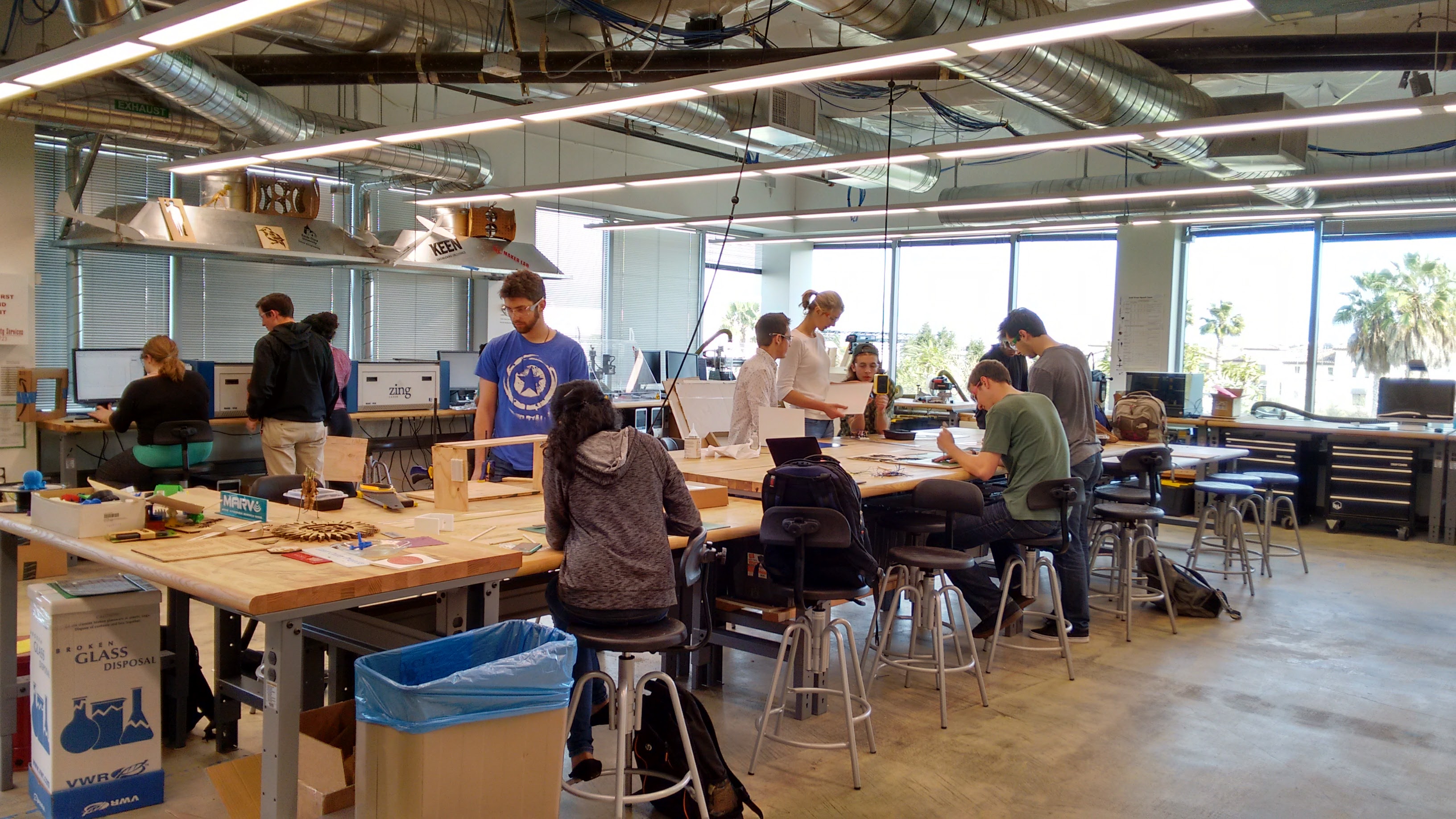 Students at work in the Maker Lab
